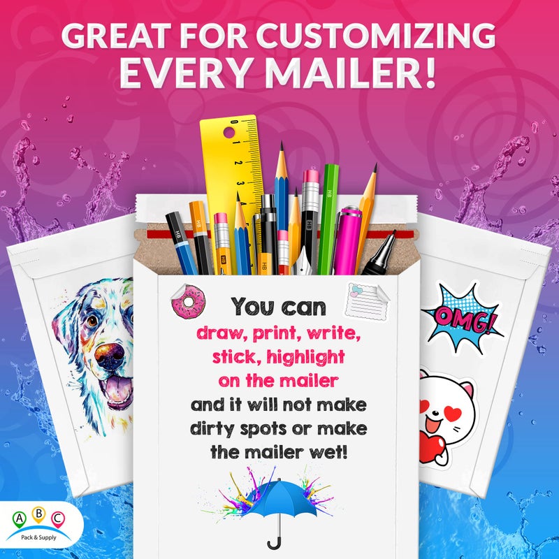 ABC PACK & SUPPLY White Rigid Mailers, 7 x 9 Inches. Pack of 25 Photo Mailer Envelopes. Flat Cardboard Mailers Self-Seal. Sturdy Cardboard Photo Envelope. Recyclable Hard Shipping Envelopes - Image 5